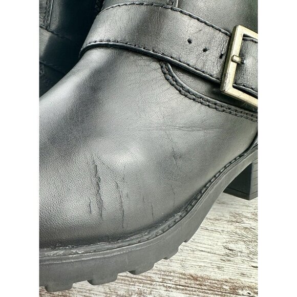 SOFTWALK Bellville Boot Women’s 6.5M Black Leather Moto Biker Ankle Zip Comfort - Picture 6 of 16